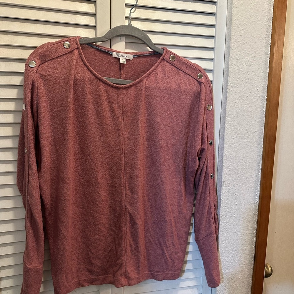 Madison Pink Long Sleeve Relaxed Hoodie